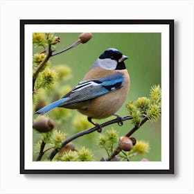 Tit on branch 51 Art Print