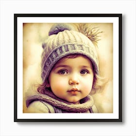 Little Girl In Hat Art Print