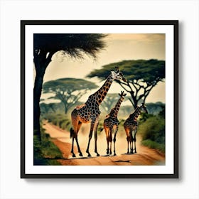 Giraffe in jungle Art Print