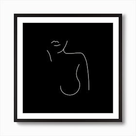 Nude Black Square Art Print