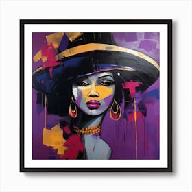 African Woman In Hat Art Print