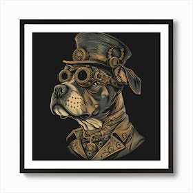 Steampunk Dog 4 Art Print