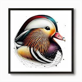 Duck - Abstract Line Art Illustration 271 Art Print