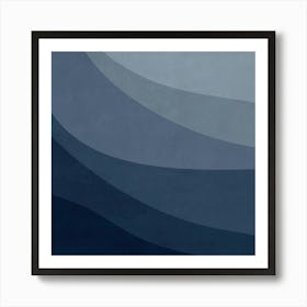 BLUE MINIMALIST WAVES - 01 1 Art Print