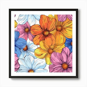 Seamless Floral Pattern Art Print