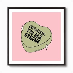 Capricorn Conversation Heart Art Print