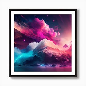 Abstract Mountain Landscape Art Print