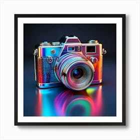 Firefly Futuristic Iridescent Camera With Vibrant Reflections 79096 Art Print