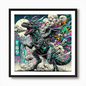 Dragon In The City Art Print