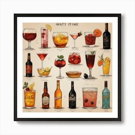 Default Drinks In The Style Of Popular Movies And Tv Series Ae 0 Art Print