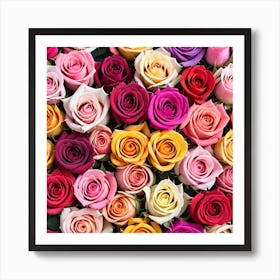 Colorful Roses Background 8 Art Print