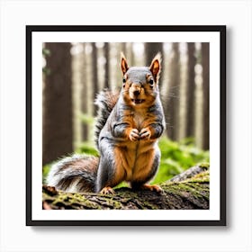 Squirrel In The Forest 130 Art Print