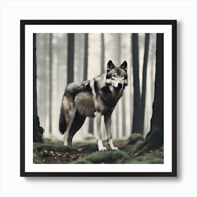 Wolf In The Forest 14 Art Print