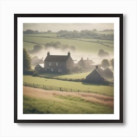 View Of Farm In England Haze Ultra Detailed Film Photography Light Leaks Larry Bud Melman Tren Art Print