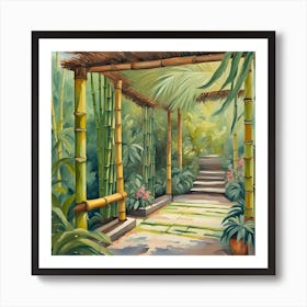Bamboo and vines Art Print