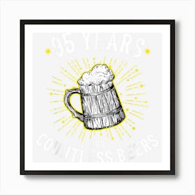 Beer Lover Birthday 95 Years Drinking Anniversary Art Print