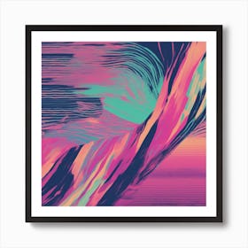 Minimalism Masterpiece, Trace In The Waves To Infinity + Fine Layered Texture + Complementary Cmyk C (22) Art Print