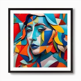 Abstract Portrait Of A Woman Art Print