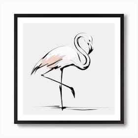 Flamingo drawing 3 Art Print