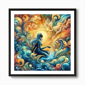 Woman In The Water Art Print