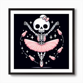 Skeleton Ballerina Art Print