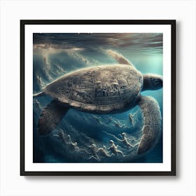 Grey turtle  Art Print