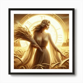 Golden Time Lady Art Print