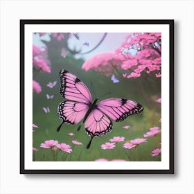 Pink Butterfly 4 Art Print