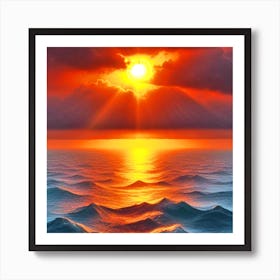 Sunset Over The Ocean 11 Art Print