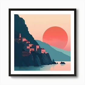 Sunset Over Cinque Terre Art Print