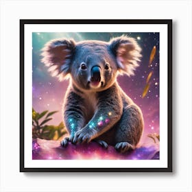 Koala In Space Art Print