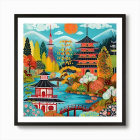 Kids Travel Illustration Japan 2 Art Print