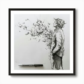 Man With A Pen and a Soul Art Print