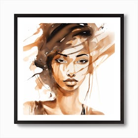 Watercolor Portrait Of A Woman Art Print