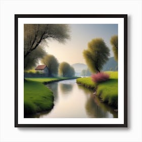 River In Spring 1 Art Print