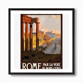 Vintage Travel Poster Rome Italy 1920 Art Print