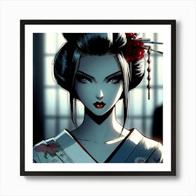 Geisha Creative Illustration Artwork 55 Art Print