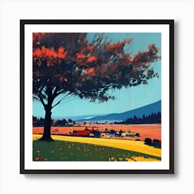 Tree In A Field 4 Art Print