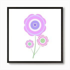 Pastel Flower Purple Heart Art Print
