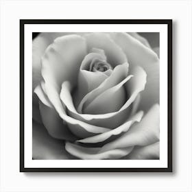 Black And White Rose 3 Art Print