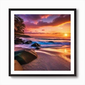 Sunset On The Beach 394 Art Print