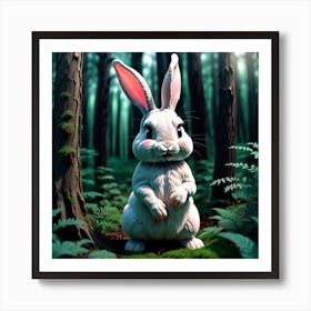 Rabbit In The Forest 20 Art Print