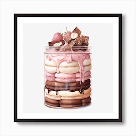 Macarons In A Jar 3 Art Print