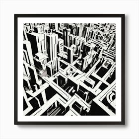 Black and White Abstract Art 88 Art Print