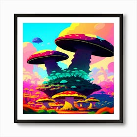 Psychedelic Mushrooms Art Print