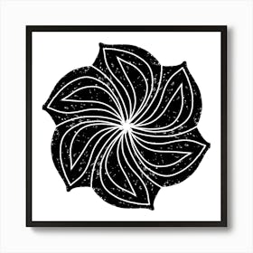 Flower In Black And White Poster