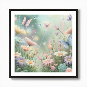 Butterflies In The Garden Art Print