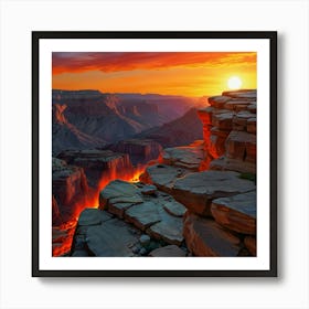 Sunset At Grand Canyon Art Print