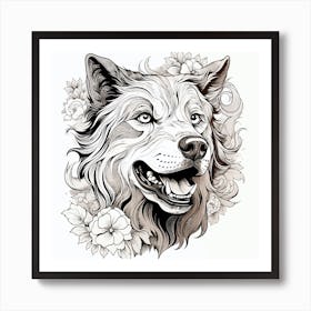 Wolf Tattoo Design 2 Art Print