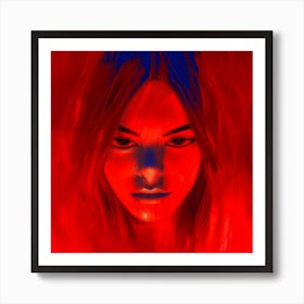 Girl In Red Art Print
